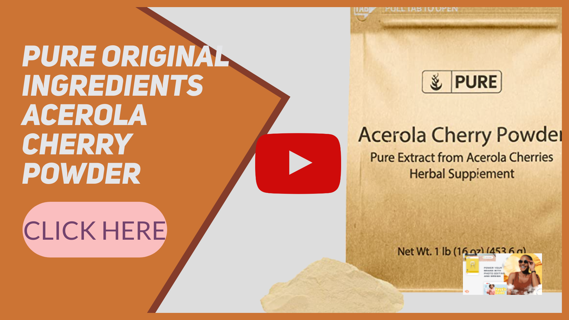 Pure Original Ingredients Acerola Cherry Powder