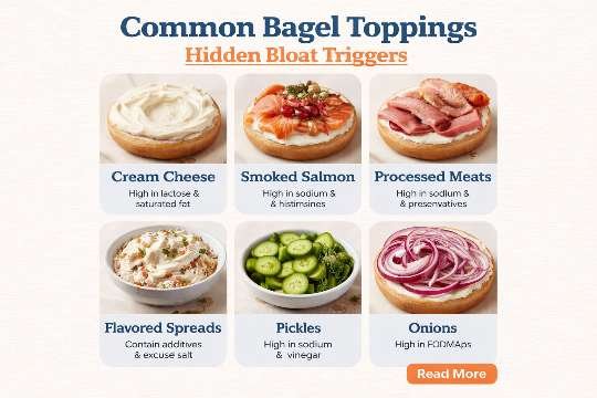 Common bagel toppings with hidden bloat triggers