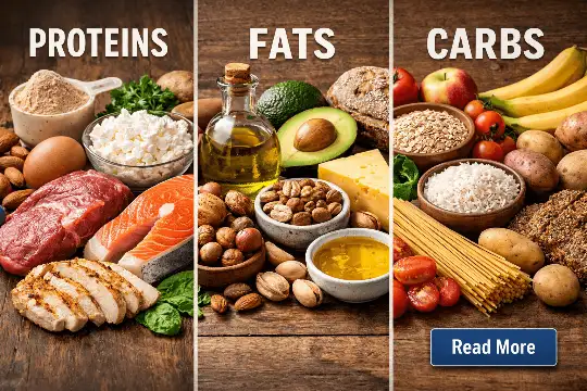 Macro nutrients Proteins, Fats, Carbs