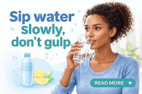 Sip water slowly, don't gulp