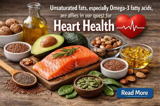 Unsaturated fats, especially Omega 3 fatty acids, are allies in our quest for heart health